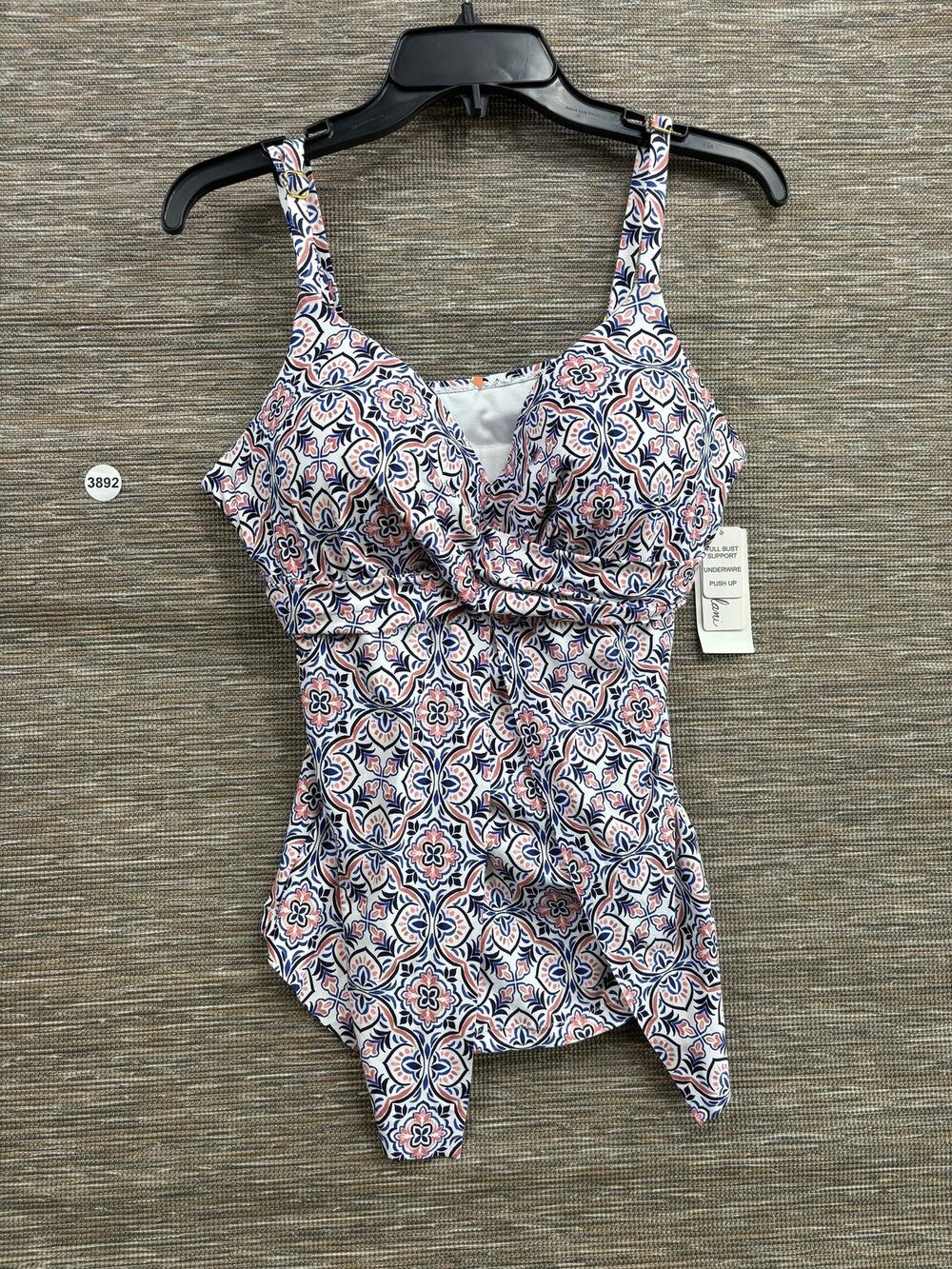 Leilani One Piece Swimsuit Womens Size 12 Multicolor Floral Underwire Push Up
